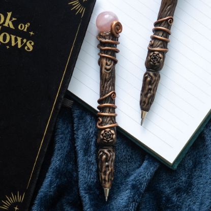 Picture of Romance Rose Quartz Crystal Wand Pen