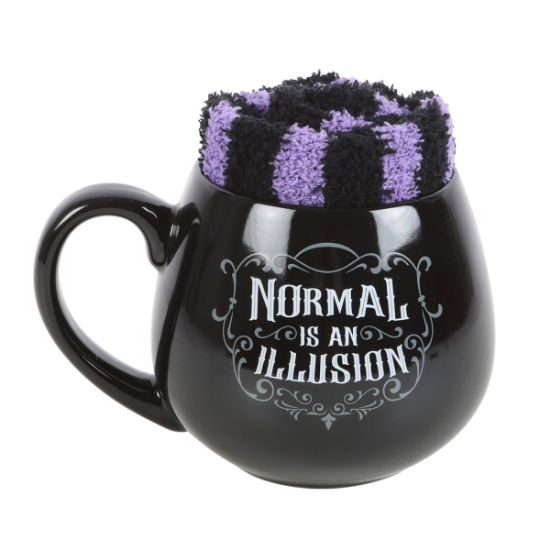 Picture of Normal is an Illusion Gothic Mug and Socks Set