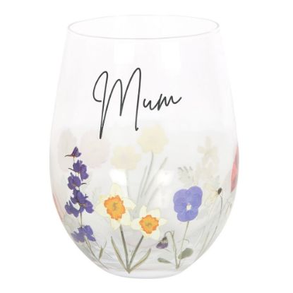 Picture of Mum Wildflower Stemless Glass