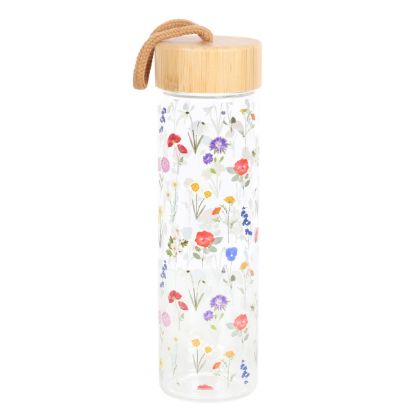 Picture of Wildflower Glass And Bamboo Water Bottle