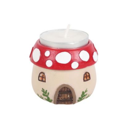 Picture of Mushroom House Resin Tealight Holder