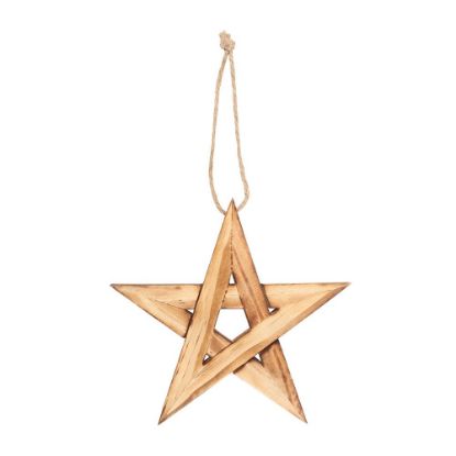 Picture of Hanging Wooden Pentagram Decoration