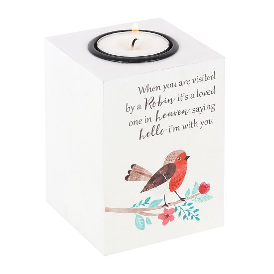 Picture of Visited by a Robin Tealight Holder 