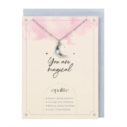 Picture of Opalite Crescent Moon Necklace Card