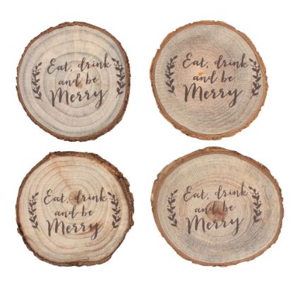 Picture of Set of 4 Printed Log Coasters 