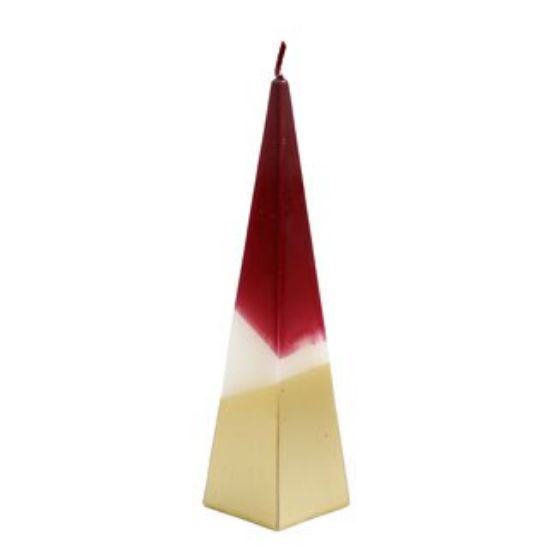 Picture of 20cm Red and Gold Pyramid Candle