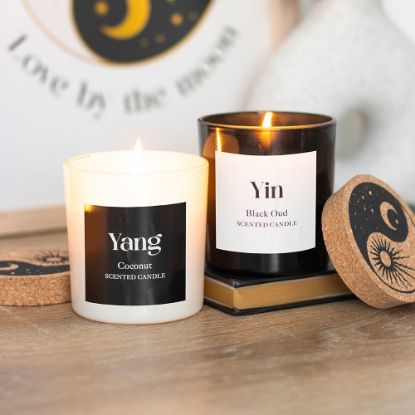 Picture of Set of 2 Yin Yang Black Oud and Coconut Candles