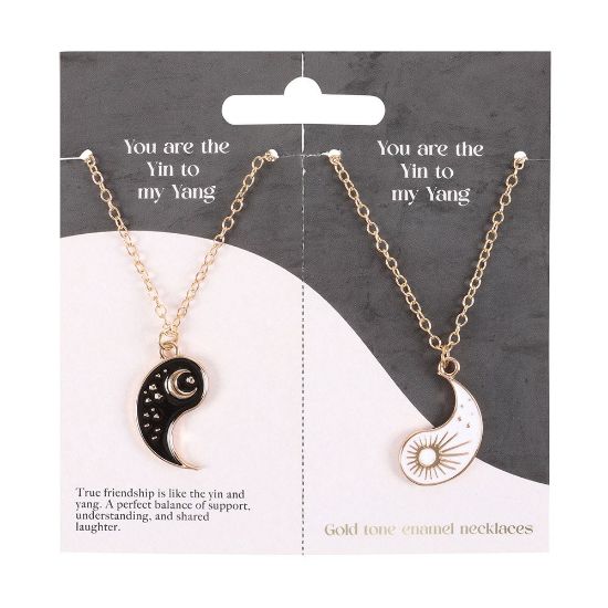 Picture of Pair of Yin Yang Best Friend Pendant Necklaces
