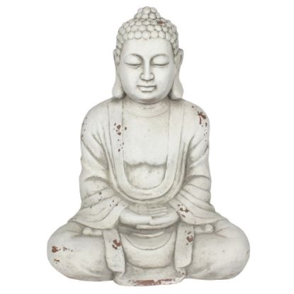 Picture of 58cm White Hands In Lap Sitting Garden Buddha