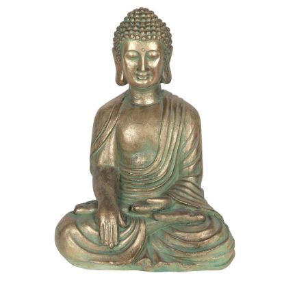 Picture of Verdigris Effect 52cm Sitting Garden Buddha 