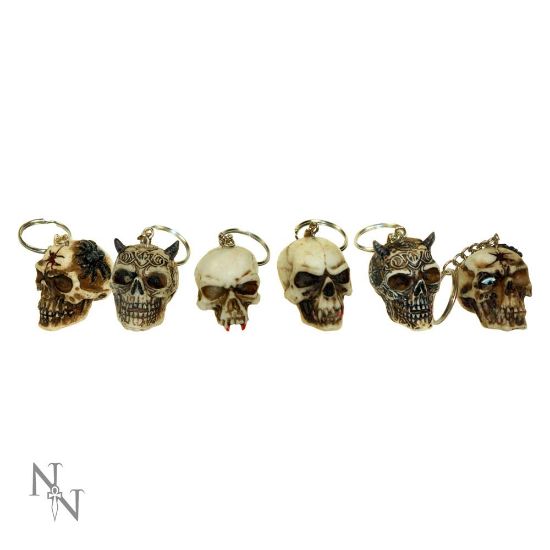 Picture of Skull Keyrings (3cm) (Pack of 6)