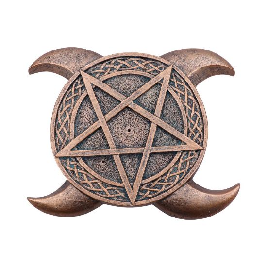 Picture of Triple Moon Pentacle Incense Burner 15.5cm