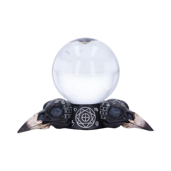Picture of Future of the Raven Crystal Ball and Holder 15cm