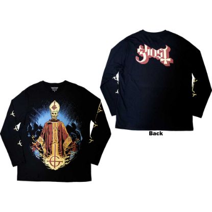 Picture of Ghost Unisex Long Sleeve T-Shirt: Papa & Radient Ghouls Back & Sleeve Print