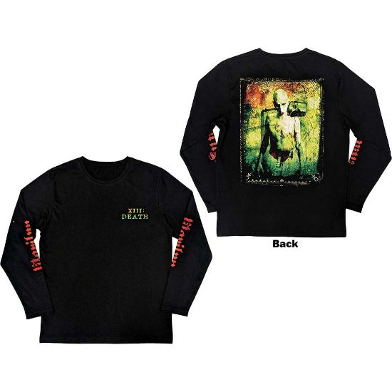Picture of Marilyn Manson Unisex Long Sleeve T-Shirt: Death Back & Sleeve Print