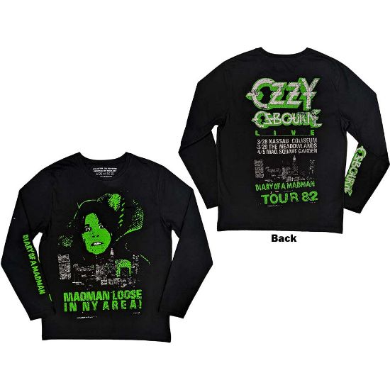 Picture of Ozzy Osbourne Unisex Long Sleeve T-Shirt: Madman Loose Back & Sleeve Print