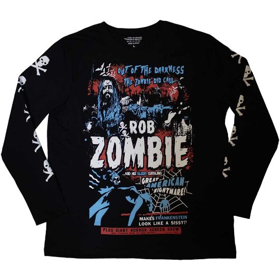 Picture of Rob Zombie Unisex Long Sleeve T-Shirt: Zombie Call Sleeve Print