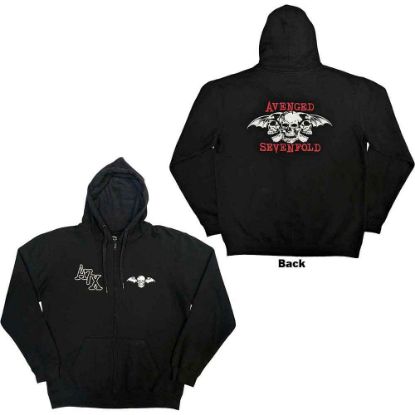 Picture of Avenged Sevenfold Unisex Zipped Hoodie: Dead Head (Back Print) (Small)