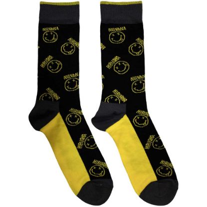 Picture of Nirvana Unisex Ankle Socks: Yellow Happy Face Pattern (UK Size 6 - 11)