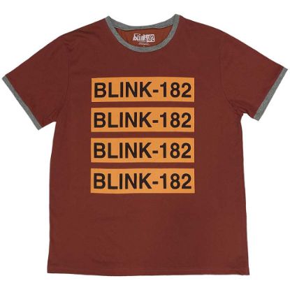 Picture of Blink-182 Unisex Ringer T-Shirt: Logo Repeat