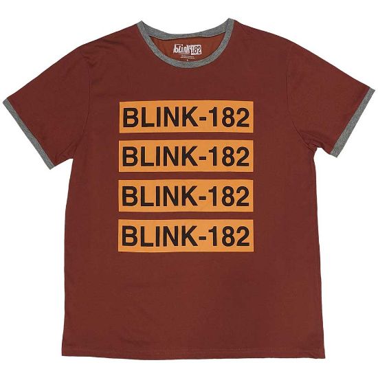 Picture of Blink-182 Unisex Ringer T-Shirt: Logo Repeat