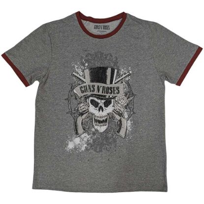 Picture of Guns N' Roses Unisex Ringer T-Shirt: Faded Skull