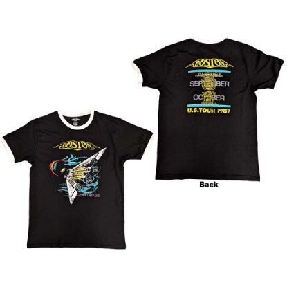 Picture of Boston Unisex Ringer T-Shirt: US Tour '87 Back Print