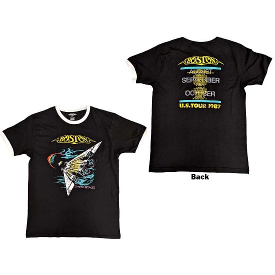 Picture of Boston Unisex Ringer T-Shirt: US Tour '87 Back Print