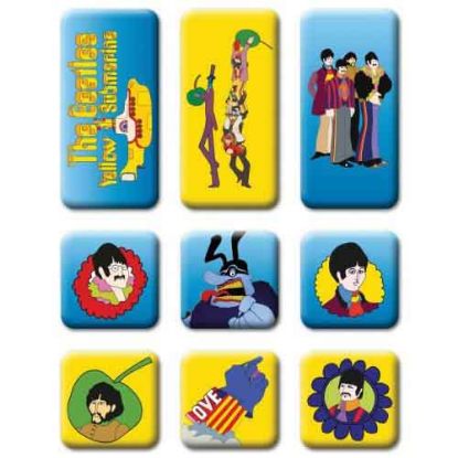 Picture of The Beatles Epoxy Magnet Set: Yellow Submarine 9 Piece Set