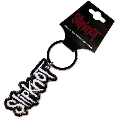 Picture of Slipknot Keychain: White Logo Black Border