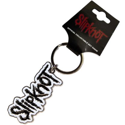 Picture of Slipknot Keychain: Black Logo White Border