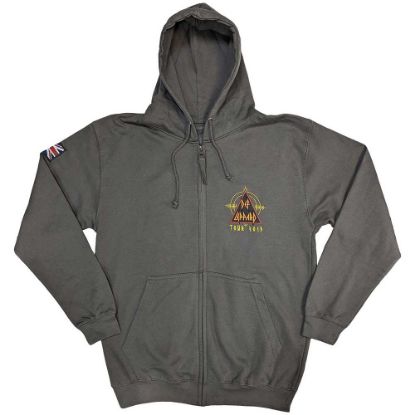 Picture of Def Leppard Unisex Zipped Hoodie: Logo Tour 2019 Ex-Tour