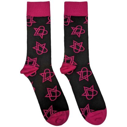 Picture of HIM Unisex Ankle Socks: Mini Pink Heartagrams (UK Size 7 - 11)