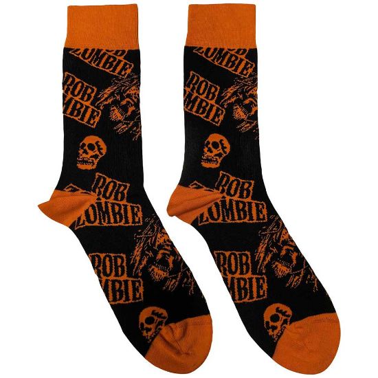 Picture of Rob Zombie Unisex Ankle Socks: Skull Face Orange (UK Size 7 - 11)