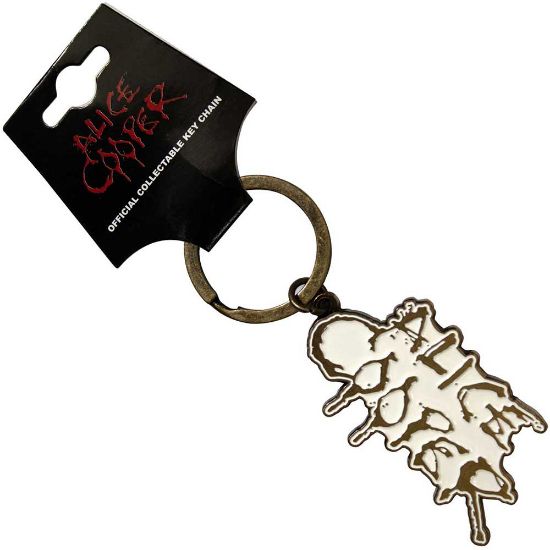 Picture of Alice Cooper Keychain: Dripping Logo Gold