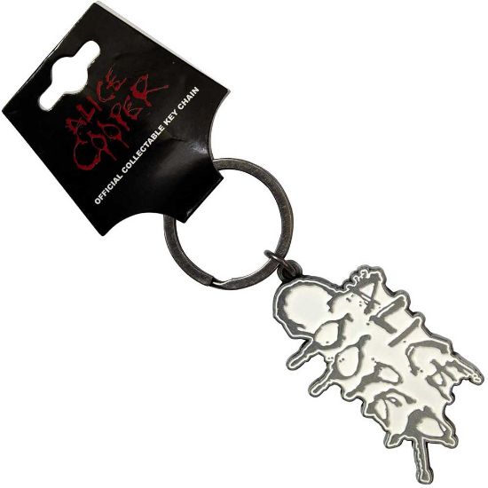 Picture of Alice Cooper Keychain: Dripping Logo Silver