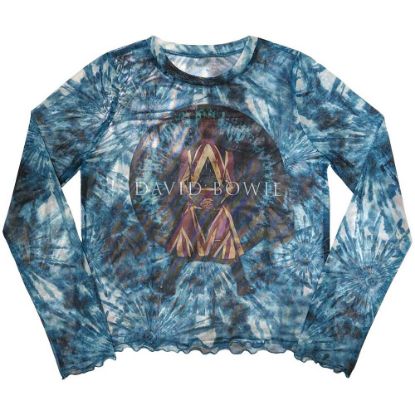 Picture of David Bowie Ladies Long Sleeve Crop Top: Live & Well Mesh