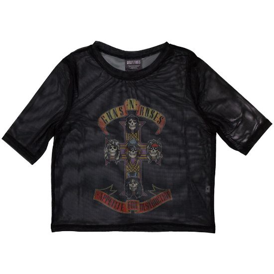 Picture of Guns N' Roses Ladies Crop Top: Appetite For Destruction Mesh