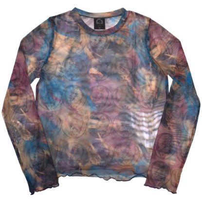 Picture of Grateful Dead Ladies Long Sleeve Crop Top: Stealy AOP Mesh
