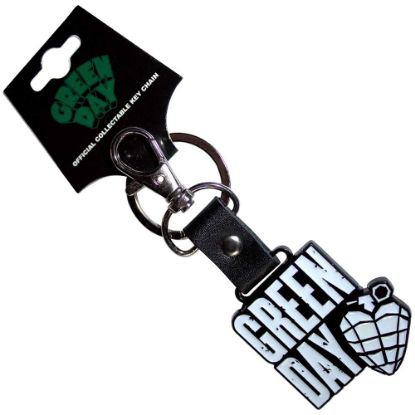 Picture of Green Day Keychain: Stacked Logo & Grenade (Glow-in-the-Dark)