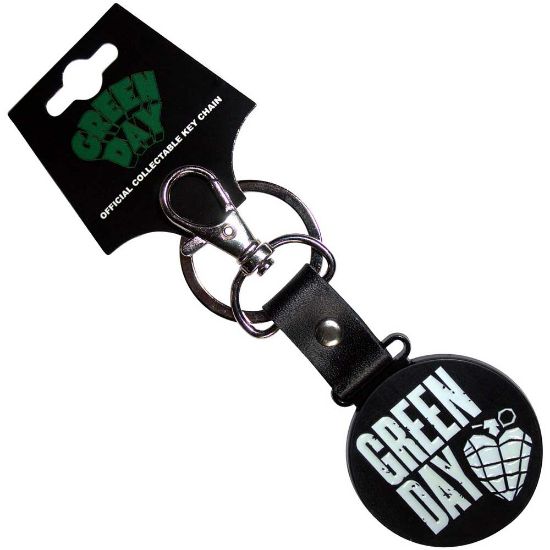 Picture of Green Day Keychain: Stacked Logo & Grenade Circle (Glow-in-the-Dark)