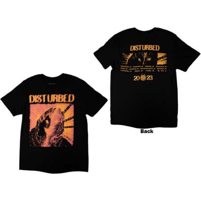 Picture of Disturbed Unisex T-Shirt: European Tour '23 Split Face Ex-Tour Back Print