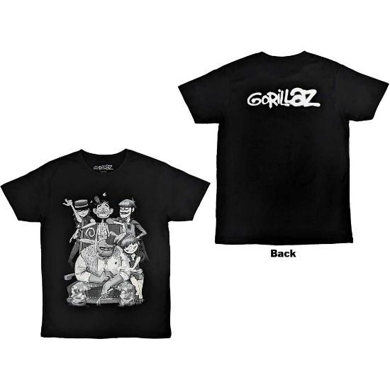 Picture of Gorillaz Unisex T-Shirt: George Spray Back Print