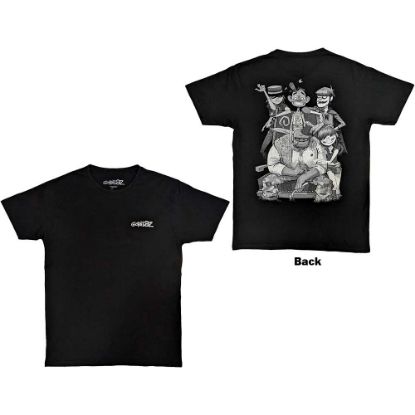 Picture of Gorillaz Unisex T-Shirt: Pocket Spray - George Group Back Print