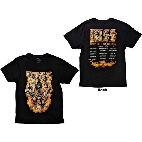 Picture of KISS Unisex T-Shirt: End Of The Road Tour Orange Back Print