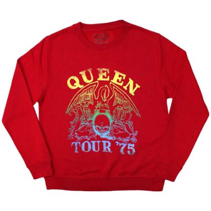 Picture of Queen Unisex Sweatshirt: Tour '75 Crest (Oversized) (Small)