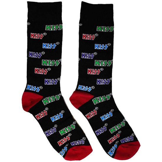 Picture of KISS Unisex Ankle Socks: Coloured Logos Pattern (UK Size 6 - 11)