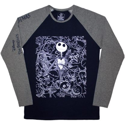 Picture of The Nightmare Before Christmas Unisex Raglan T-Shirt: Jack Crowd Embellished