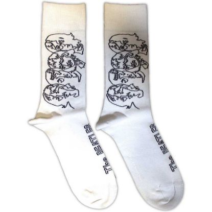 Picture of The Beatles Unisex Ankle Socks: White Album Faces Outlines (UK Size 7 - 11)