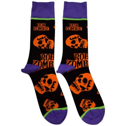 Picture of Rob Zombie Unisex Ankle Socks: Orange Skulls (UK Size 7 - 11)